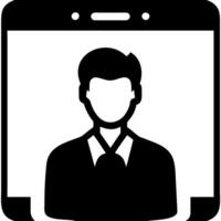 Smartphone with Business Professional Avatar Silhouette for Identity and Profiles vector