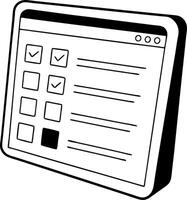 Illustration of Web Browser Task Checklist Interface for Productivity and Organization vector