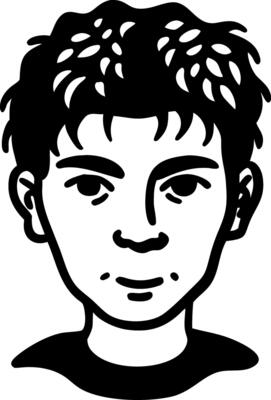 Portrait Simple Male Face Illustration for Design Projects