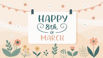 Poster with a white background and a large flowery border vector