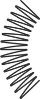 Close up of a dark gray metal spiral spring, showcasing its flexible and compressible structure, potential uses in various mechanical and industrial applications vector