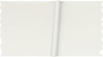 Realistic white adhesive tape featuring ripped edges generates a transparent effect, perfectly isolated against a clean white background. Ideal for various creative projects vector