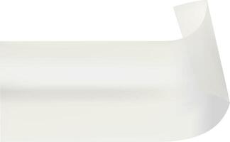 Realistic transparent adhesive tape curling gracefully from the top right corner, conveying a sense of anticipation and readiness for various practical applications vector
