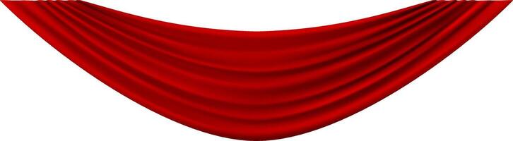 Draping luxurious scarlet silk velvet curtains elegantly, creating a dramatic atmosphere for theatrical performances and grand events with a touch of sophistication vector