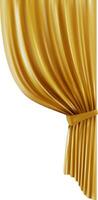 Elegant golden stage curtains, tied with a ribbon, unveiling a bright white backdrop, perfect for showcasing announcements or presentations vector