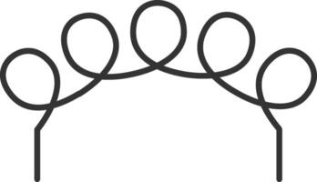 Forming an elegant arch, a metal spiral spring creates a captivating design against a white background, showcasing its flexible and minimalist aesthetic vector
