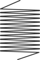 Close up of a metal spiral spring with flexible coils, forming a linear spiral silhouette, representing wire springs and metallic coils, isolated on a white background vector