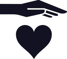 Hand protecting heart icon expressing themes of love, care, and wellbeing, symbolizing support, affection, and the importance of health in relationships and community connections vector