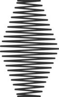 Close up illustration of a metal spiral spring with rhythmic coils against a clean white background, highlighting elasticity, tension, and mechanical energy vector