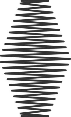 Close up illustration of a metal spiral spring with rhythmic coils against a clean white background, highlighting elasticity, tension, and mechanical energy