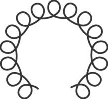 Continuous metal spiral spring forming a circle on a white background, representing concepts like flexibility, industry, and mechanics, ideal for industrial or engineering designs vector
