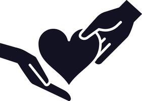 Two hands gently holding a heart, symbolizing love, care, and affection in various relationships, creating a heartwarming and supportive visual vector
