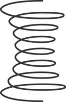 Continuous metal spiral spring creating a flexible coil, offering essential elasticity and resistance for various industrial applications in mechanics and engineering vector