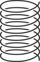Close up of a dark gray metal spiral spring forming repeating circles, creating a visually appealing pattern against a clean white background, suitable for various design and engineering concepts vector