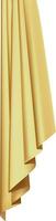 Golden curtain hanging and waving on white background, creating elegant and luxurious atmosphere for theater, opera, or other stage performances vector