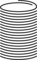 Close up illustration of a metal spiral spring forming a cylindrical shape, creating a visual of stacked coils, suitable for concepts related to mechanics, industry, and engineering vector