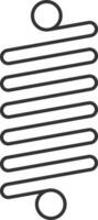 Metal spiral spring with metallic coils forming flexible curves, ideal for representing concepts related to mechanics, elasticity, and industrial design vector