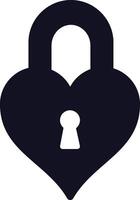 Heart shaped padlock with a keyhole symbolizing secure love, perfect for projects on relationships, Valentine's Day, and commitment, featuring a minimalist design on white vector