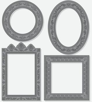 gris ornamental marcos vector