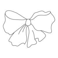 Simple Line Drawing Of A Tied Bow vector
