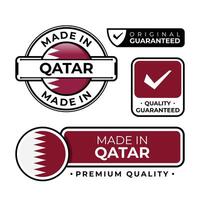 Badge bundle made in Qatar label icon emblem isolated on white background vector
