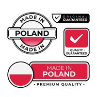Badge bundle made in Poland label icon emblem isolated on white background vector