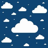 Seamless Cloud Pattern on Bright Blue Background for Design Projects vector