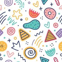 seamless pattern colorful shapes and shapes vector