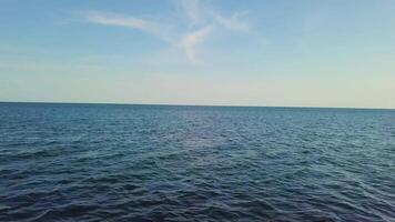 Sea in light of day aerial view of drone slide forward video