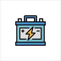 A battery icon with a lightning bolt on top vector