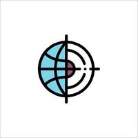 A globe with a target on it vector