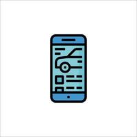 A phone with a car on it and a check box vector