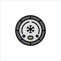 A black and white image of a clock with a snowflake on it vector