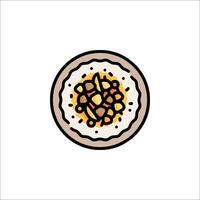 A plate with food on it in a line style vector