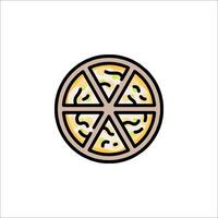 A pizza slice icon in a flat style vector