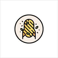 A food icon with a slice of pizza in it vector