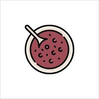 A bowl of fruit with a spoon in it vector