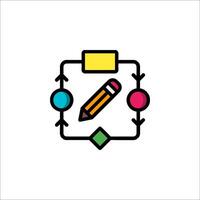 A pencil and a line of colored dots vector