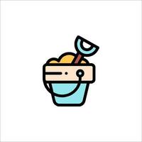 A bucket with a shovel and shovel in it vector
