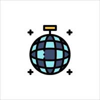 A disco ball icon with a globe on top vector