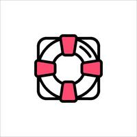 A red and pink life preserver icon vector