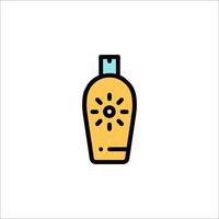 A bottle of sunscreen with a sun on it vector