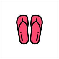 A pair of flip flops on a white background vector