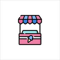 Ice cream stand icon vector