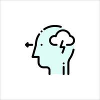 A cloud with lightning coming out of the head vector