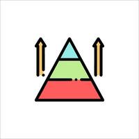 A pyramid with arrows pointing up and down vector