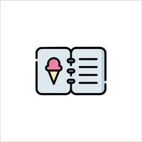 Ice cream icon in a notebook vector