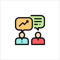 Two people talking with speech bubbles above them vector