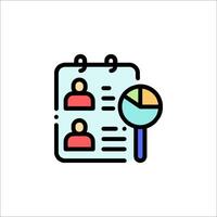 A person is holding a magnifying glass and a paper with a person on it vector