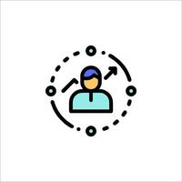 A person with a blue hat and a circle around him vector